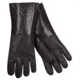 MCR Safety PVC Coated Work Gloves, Double Dipped with Textured PVC, Soft Interlock Lining, 14in Length, Black/White, Large, 6514SJ