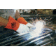 MCR Safety Red Ram Leather Welding Work Gloves, Premium Grain Goatskin Leather, 5in Split Cowhide Leather Cuff, White and Russet, Large, 4840L