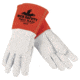 MCR Safety Red Ram Leather Welding Work Gloves, Premium Grain Goatskin Leather, 5in Split Cowhide Leather Cuff, White and Russet, Large, 4840L