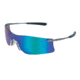 MCR Safety Rubicon T4 Series Safety Glasses with Lens Curved Frameless Lens Design, Emerald Mirror, One Size, T411G