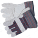 MCR Safety Split Leather Palm Work Gloves, C Grade Shoulder Leather, 2.5in Rubberized Safety Cuff, Assorted Fabrics, Gray, Medium, 12010M