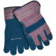 MCR Safety Split Leather Palm Work Gloves, C Grade Shoulder Leather with 2.5in Rubberized Safety Cuff, Blue, Large, 1455B