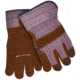MCR Safety Split Leather Palm Work Gloves, C Grade Shoulder Leather with 2.5in Rubberized Safety Cuff, Chocolate, Large, 1455C