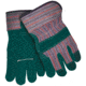 MCR Safety Split Leather Palm Work Gloves, C Grade Shoulder Leather with 2.5in Rubberized Safety Cuff, Green, Large, 1455G
