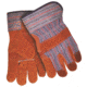 MCR Safety Split Leather Palm Work Gloves, C Grade Shoulder Leather with 2.5in Rubberized Safety Cuff, Russet, Large, 1455R
