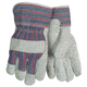 MCR Safety Split Leather Palm Work Gloves, Economy Grade with Patch Palm, 2.5in Starched Safety Cuff, Gray, Large, 1220SX