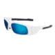 MCR Safety SR128B Swagger SR1 Series Safety Glasses, Soft Non-Slip Nose Piece and Temples, Blue Diamond Mirror, One Size, SR128B