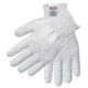 MCR Safety Steelcore 2 7 Gauge Cut Resistant Work Gloves, Polyester Wrapped Stainless Steel, PVC Blocks on 2 Sides, White, Small, 9382S