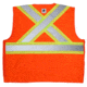 MCR Safety SURVCS2POM Hi Vis Reflective Safety Vest, ANSI Type R Class 2, 4in Silver Stripes, Zipper Front Closure, Fluorescent Orange, M, SURVCS2POM