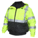 MCR Safety Two Tone Value Quilted Rain Jacket with Silver Reflective Stripes, ANSI 107 Class 3, Fluorescent Lime, S, VBBQCL3LS