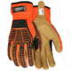 MCR Safety UltraTech Mechanics Hi-Vis Cut and Abrasion Resistant Gloves, DSM Dyneema Diamond Technology Lined, Goatskin Palm and TPR Back of Hand Protection, Gold, Small, MC503S