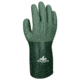 MCR Safety Work Gloves, 13 Gauge Seamless Cotton Polyester Shell, MicroFinish Full Nitrile Coating, 12in Gauntlet Cuff, Green, Medium, MG9756M