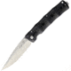 MCUSTA Linerlock Black Folding Knife,3.625in,Standard Edge,Satin,Black,Micarta Handle MCU201
