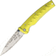 MCUSTA Tsuchi Linerlock Folding Knife,3.25in,Damascus Steel,Standard Edge,Yellow Aluminum Handle MCU164D