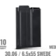 MDT 30.06/6.5X55 SWEDE/6.5-284 10 Round Rifle Magazine, Black, 104733-BLK-10RD