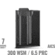 MDT AICS Metal Magazine .300 WSM/6.5 PRC, 7 Round, Short Action, Black, 104979-BLK