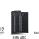 MDT Metal Short Action Rifle Magazine, 6mm ARC, 12 Rounds, Black, 105627-BLK-12RD