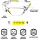 Mechanix Wear Type-N Safety Glasses, Black Frame with Clear Lens VNS-10AA-PU
