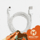 Mega Tiny USB Micro-B Cable, 6ft, White, White, MEG-54269