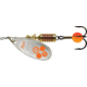 Mepps Aglia-e In-Line Spinner, 2 1/2in, 1/4 oz, Treble Hook w/Egg, Silver-Hot Orange, BE3 SHO
