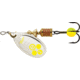 Mepps Aglia-e In-Line Spinner, 2 1/4in, 1/6 oz, Treble Hook w/Egg, Silver-Hot Chartreuse, BE2 SHC
