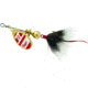 Mepps Aglia In-Line Spinner, 1/12 oz, Dressed Treble Hook, Gold/Red/White Blade/Gray Tail, B0ST G/RW-G