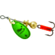 Mepps Aglia In-Line Spinner 1/12 oz, Plain Treble Hook, Green &amp; Platinum Blade, B0 GRP