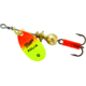 Mepps Aglia In-Line Spinner 1/12 oz, Plain Treble Hook, Hot Orange &amp; Chartreuse Blade, B0 HOC