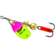 Mepps Aglia In-Line Spinner 1/12 oz, Plain Treble Hook, Hot Pink &amp; Chartreuse Blade, B0 HPC