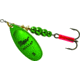 Mepps Aglia In-Line Spinner 1/2 oz, Plain Treble Hook, Green &amp; Platinum Blade, B5 GRP