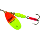 Mepps Aglia In-Line Spinner 1/2 oz, Plain Treble Hook, Hot Orange &amp; Chartreuse Blade, B5 HOC
