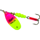 Mepps Aglia In-Line Spinner 1/2 oz, Plain Treble Hook, Hot Pink &amp; Chartreuse Blade, B5 HPC