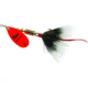 Mepps Aglia In-Line Spinner, 1/4 oz, Dressed Treble Hook, Hot Orange Blade &amp; Gray Tail, B3ST HO-G