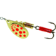 Mepps Aglia In-Line Spinner 1/4 oz, Plain Treble Hook, Gold &amp; Red Dot Blade, B3 GRD