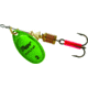 Mepps Aglia In-Line Spinner 1/6 oz, Plain Treble Hook, Green &amp; Platinum Blade, B2 GRP