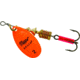 Mepps Aglia In-Line Spinner 1/6 oz, Plain Treble Hook, Hot Orange Blade, B2 HO