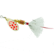 Mepps Aglia In-Line Spinner, 1/8 oz, Dressed Treble Hook, Silver/Red Dot Blade/White Tail, B1ST SRD-W