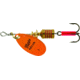 Mepps Aglia In-Line Spinner 1/8 oz, Plain Treble Hook, Orange &amp; Platinum Blade, B1 OP