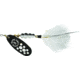 Mepps Black Fury In-Line Spinner, 1/2 oz, Dressed Treble Hook, White Dot Blade with White Tail, BF5T W
