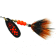 Mepps Black Fury In-Line Spinner, 1/3 oz, Dressed Treble Hook, Fluorescent Red Dot Blade with Gray &amp; Orange Tail, BF4T Fl