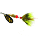 Mepps Black Fury In-Line Spinner, 1/8 oz, Dressed Treble Hook, Yellow Dot Blade with Gray &amp; Yellow Tail, BF1T Y