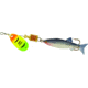 Mepps Comet Mino In-Line Spinner, 1 7/8in, 1/6 oz, Hot Firetiger Blade with Shad Mino, Floating, C1M HFT