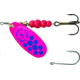 Mepps Comet TRU-V In-Line Spinner, 1/2 oz, Plain Treble Hook, Pink &amp; Blue Dots, CTV5TP TPBL