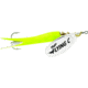 Mepps Flying C In-Line Spinner, 3 1/4in, 5/8 oz, Treble Hook, Silver Blade &amp; Hot Chartreuse Sleeve, FC58 HC-S