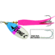 Mepps Flying C In-Line Spinner, 3 1/4in, 5/8 oz Treble/Single Hook, Rainbow Trout Blade &amp; Hot Pink Sleeve, FC58TP HP-RBT