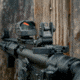 Meprolight CABS Co-Witness Adjustable Back-up Tritium Rifle Sights, Green Swiss Tritium Front, Black, 407100