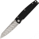 Mercury Logan Linerlock Damascus Folding Knife, 3.75in Damascus Steel Drop Point, Pocket Clip, Thumb Lug, Black G10 Front Handle With Satin Titanium Back Handle, Black Nylon Case, MY 9LGDM-G10N