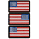 Merica Life Mini US Flag Patches Set - Two Forward Flags/One Reverse, 1.75 x 1, MINI-USFLAGS-COMBO