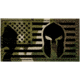 Merica Life Reflective Fabric US Flag w/ Spartan Molon Labe Patch, 3 x 2in, REF-MC-FLAGSPAR
