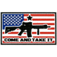 Merica Life US Flag Come and Take it Forward PVC Patch, 3 x 2, USFLAG-CATI